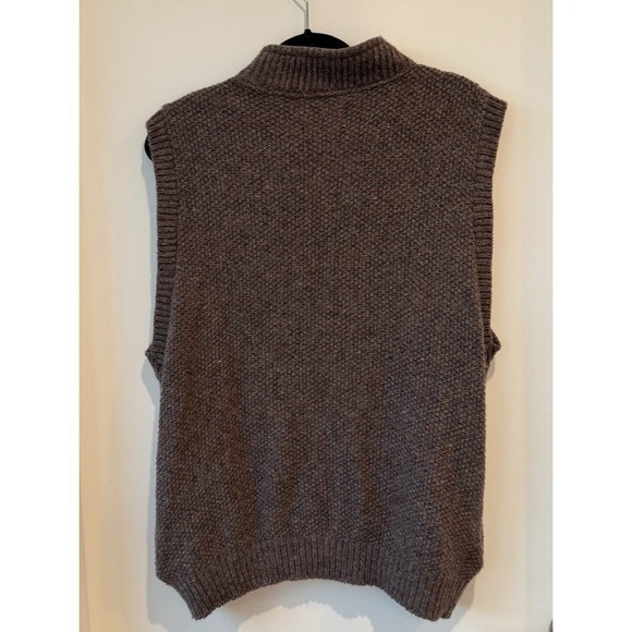 Orvis Wool Zip Sweater Vest Size L Grandpa Core Dark Academia Heritage Chunky - Picture 3 of 9